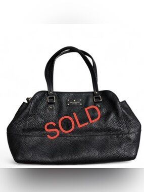 kate spade ♠️ Black Pebbled Leather Double-Handle Tote